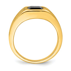 14k Onyx and Diamond Mens Ring