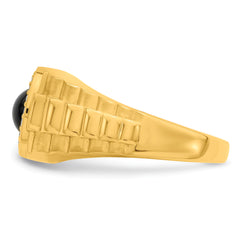 14k Onyx and Diamond Mens Ring