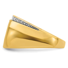 14k Onyx and Diamond Mens Ring