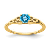 10k Blue Topaz Celtic Knot Ring