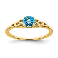 10k Blue Topaz Celtic Knot Ring