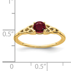 10k Created Ruby Celtic Knot Ring