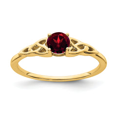 10k Garnet Celtic Knot Ring