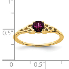 10k Rhodolite Garnet Celtic Knot Ring