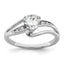 Sterling Silver Rhodium-plated White Topaz and Diamond Ring
