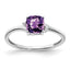 Sterling Silver Rhodium-plated Amethyst and Diamond Ring