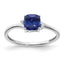 Sterling Silver Rhodium-plated Created Sapphire and Diamond Ring