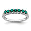 10k White Gold Created Alexandrite and Diamond 7-stone Ring