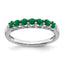 Created Emerald & Diamond Ring in Sterling Silver, 1.8mm (0.01 ct. tw.), Size 6–8 - Sophia Jewelers