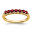 10k Created Ruby and Diamond 7-stone Ring