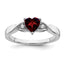 Sterling Silver Rhodium-plated Garnet and Diamond Ring, Size 6–8 - Sophia Jewelers