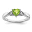 Sterling Silver Rhodium-plated Peridot and Diamond Ring, Size 6–8 - Sophia Jewelers