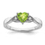 Sterling Silver Rhodium-plated Peridot and Diamond Ring