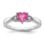 Pink Tourmaline & Diamond Ring in Sterling Silver (0.02 ct. tw.), Size 6–8 - Sophia Jewelers