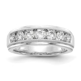 10k White Gold 1 1/2 carat Lab Grown Diamond VS/SI+ G+ Seven Stone Complete Men's Ring