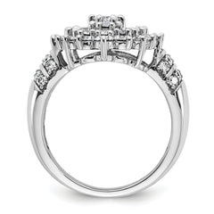 14k White Gold 2 5/8 carat Lab Grown Diamond VS/SI+ G+ Complete Cluster Fashion Ring