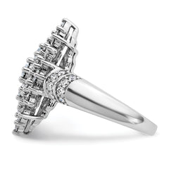 14k White Gold 2 5/8 carat Lab Grown Diamond VS/SI+ G+ Complete Cluster Fashion Ring