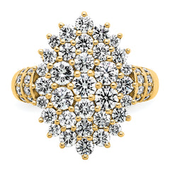 14k 2 5/8 carat Lab Grown Diamond VS/SI+ G+ Complete Cluster Fashion Ring