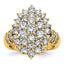 14k 2 5/8 carat Lab Grown Diamond VS/SI+ G+ Complete Cluster Fashion Ring