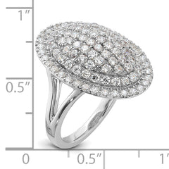 14k White Gold 2 1/4 carat Lab Grown Diamond VS/SI+ G+ Complete Fashion Ring