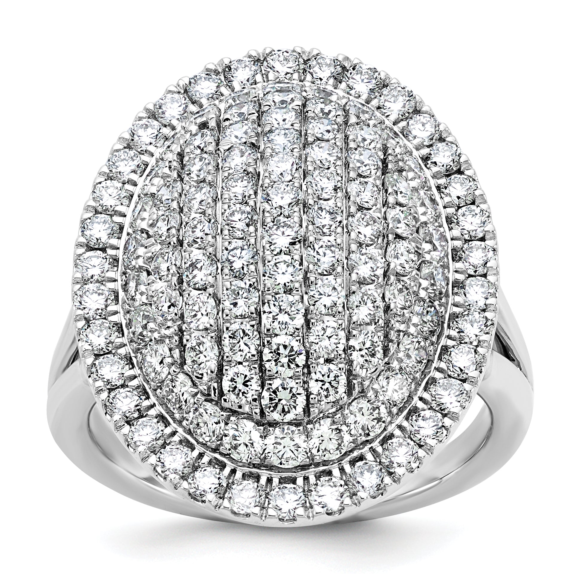 14k White Gold 2 1/4 carat Lab Grown Diamond VS/SI+ G+ Complete Fashion Ring