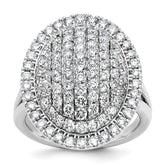 14k White Gold 2 1/4 carat Lab Grown Diamond VS/SI+ G+ Complete Fashion Ring