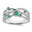 Emerald & Diamond Ring in 14K White Gold (1/10 ct. tw.), Size 7 - Sophia Jewelers