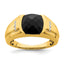 Men's Onyx & Diamond Ring in 14K Yellow Gold, 2.2mm (1/10 ct. tw.), Size 10 - Sophia Jewelers