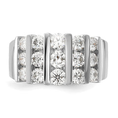 14k White Gold 1 1/2 carat Lab Grown Diamond VS/SI+ G+ Complete Fashion Band