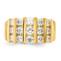 14k 1 1/2 carat Lab Grown Diamond VS/SI+ G+ Complete Fashion Band