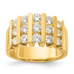 14k 1 1/2 carat Lab Grown Diamond VS/SI+ G+ Complete Fashion Band