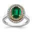 14k Two-Tone 1/2 carat Lab Grown Diamond VS/SI+ G+ and Lab Created Emerald Fashion Ring
