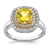 14k Two-Tone 1/2 carat Lab Grown Diamond VS/SI+ G+ and Lab Created Yellow Sapphire Fashion Ring