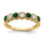 14k 1/2 carat Lab Grown Diamond VS/SI+ G+ and Lab Created Emerald Ring