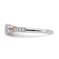 14k Two Tone Rose and White Gold 1/5 carat Lab Grown Diamond VS/SI+ G+ Petite Engagement Ring