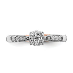14k Two Tone Rose and White Gold 1/5 carat Lab Grown Diamond VS/SI+ G+ Petite Engagement Ring