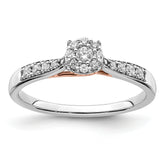 14k Two Tone Rose and White Gold 1/5 carat Lab Grown Diamond VS/SI+ G+ Petite Engagement Ring