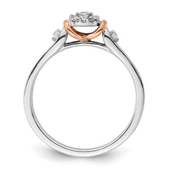 14k Two-tone Rose and White Gold 1/6 carat Lab Grown Diamond VS/SI+ G+ Petite Engagement Ring