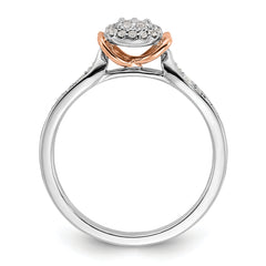 14K Two-Tone Lab Grown Diamond VS/SI+ G+ Oval Cluster Ring