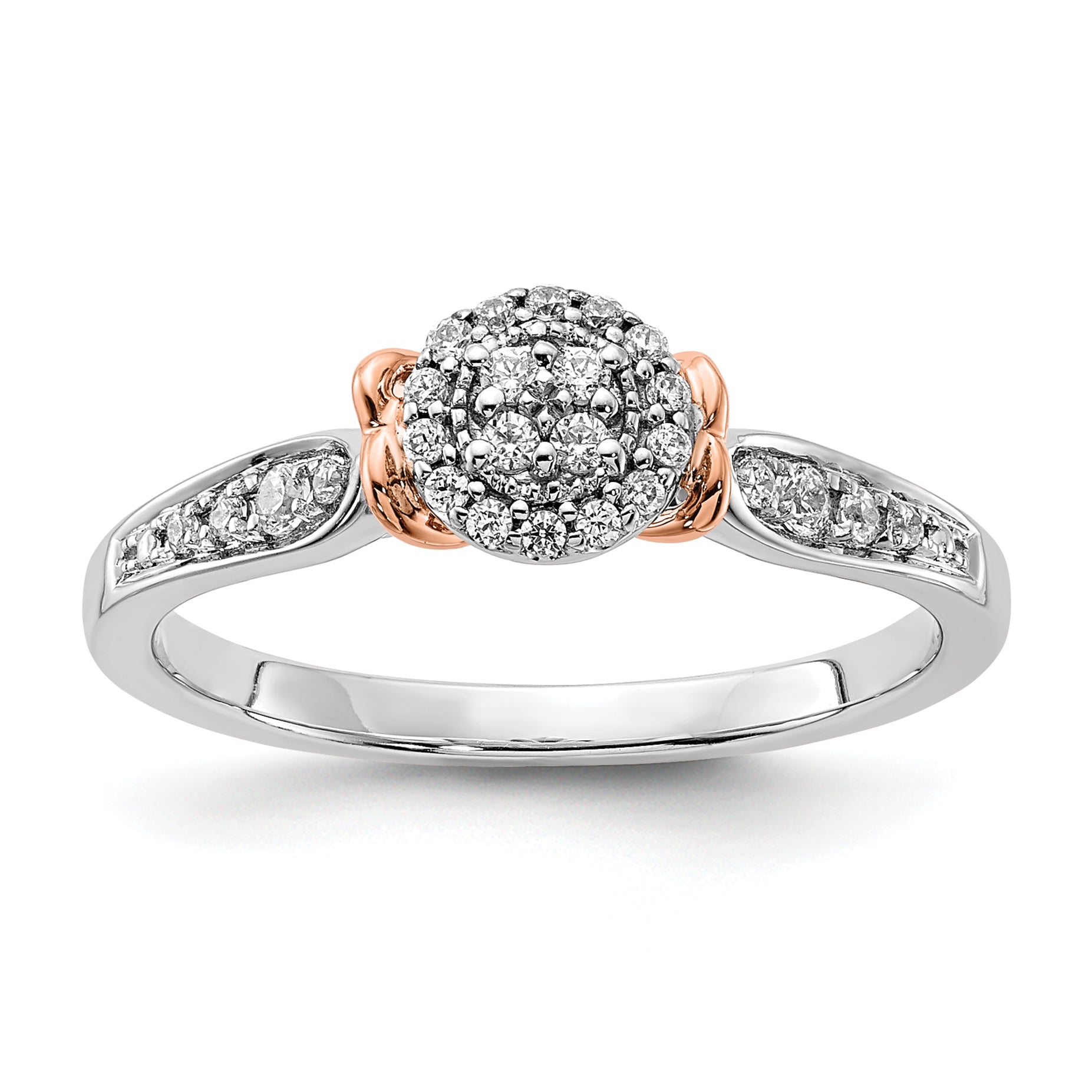 14K Two-Tone Lab Grown Diamond VS/SI+ G+ Oval Cluster Ring
