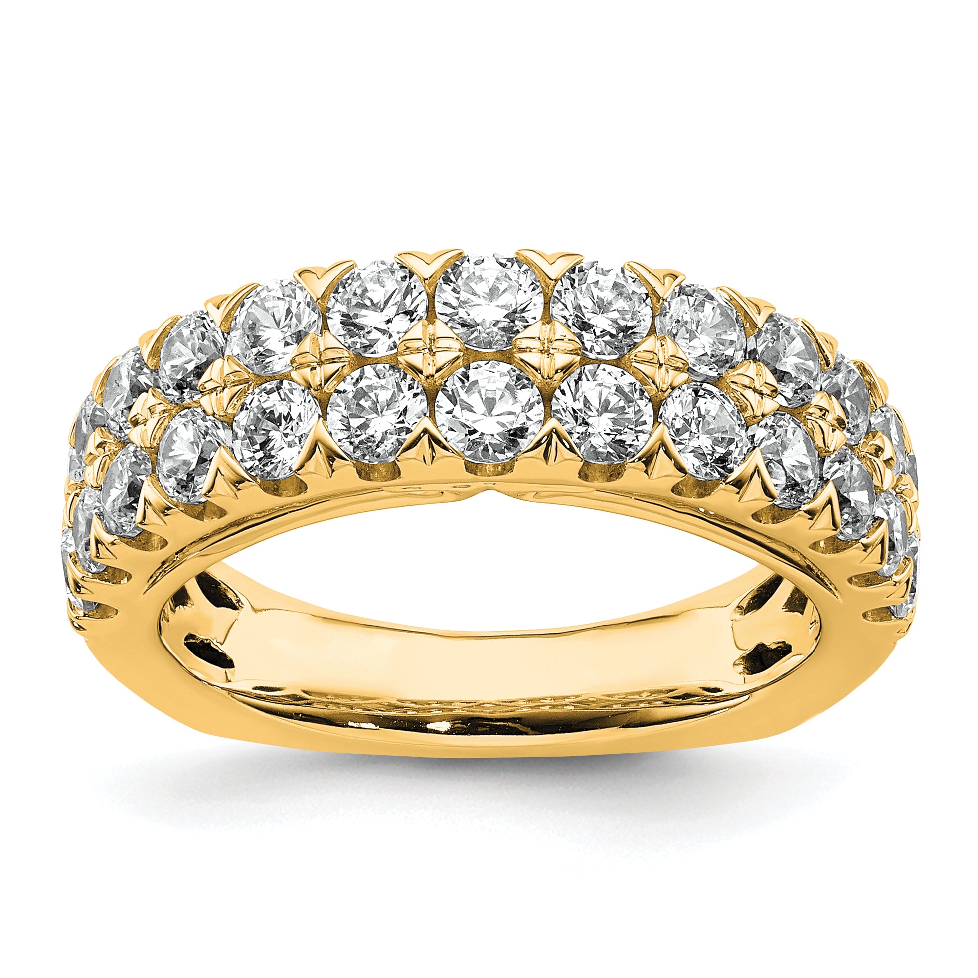 14k 1 3/4 carat Lab Grown Diamond VS+ F+ Complete Double Row Fashion Band