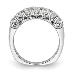 14k White Gold 1 5/8 carat Lab Grown Diamond VS/SI+ G+ Complete Double Row Fashion Band