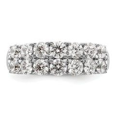 14k White Gold 1 5/8 carat Lab Grown Diamond VS/SI+ G+ Complete Double Row Fashion Band