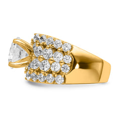 14k 6 3/8 carat Certified Lab Grown Diamond VS/SI+ G+ Round Complete Engagement Ring