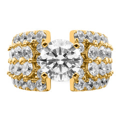 14k 6 3/8 carat Certified Lab Grown Diamond VS/SI+ G+ Round Complete Engagement Ring