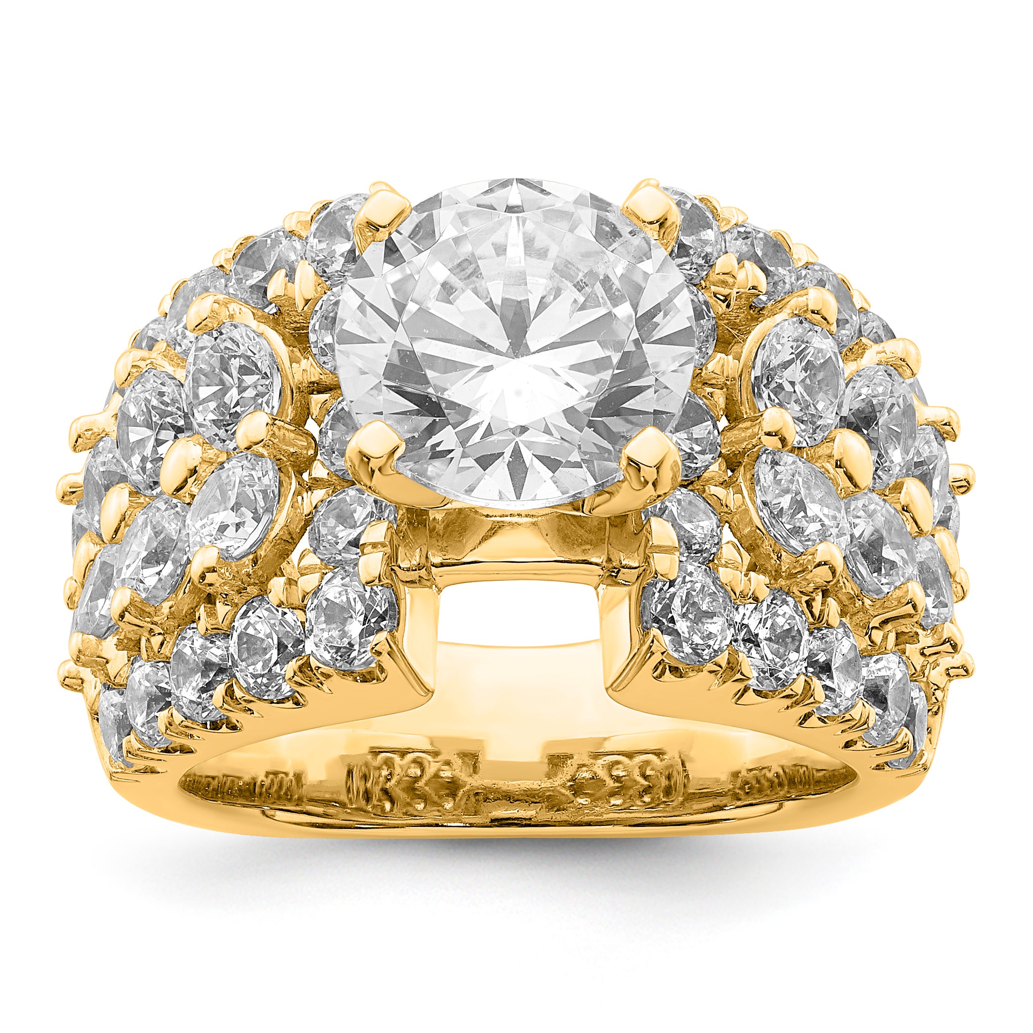 14k 6 3/8 carat Certified Lab Grown Diamond VS/SI+ G+ Round Complete Engagement Ring