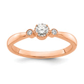 First Promise 14k Rose Gold 1/4 carat Lab Grown Diamond VS/SI+ G+ Complete Petite Engagement Ring