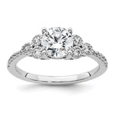14k 1/5 carat Lab Grown Diamond VS/SI+ G+ 1 carat Center Round Semi Mount Engagement Ring
