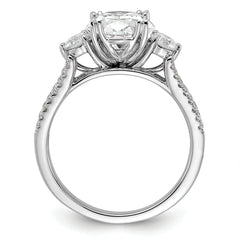 14k White Gold 1/2 carat Lab Grown Diamond VS/SI+ G+ 1 1/2 carat Center Oval Semi Mount Engagement Ring