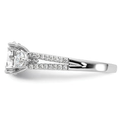 14k White Gold 1/2 carat Lab Grown Diamond VS/SI+ G+ 1 1/2 carat Center Oval Semi Mount Engagement Ring